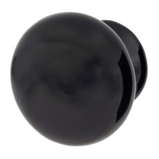 Hampstead Ceramic/Porcelain Round Cabinet Knob - 40mm Diameter - Black