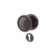 Exel Plastic Mortice/Rim Door Knob with Escutcheon - 51mm Rose Diameter - Black