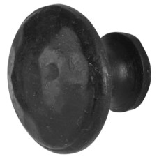 Olde Forge Round Cabinet Knob - 40mm Diameter - Black Iron