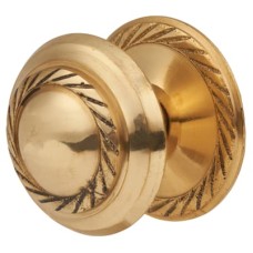 Exel Budget Georgian Round Cabinet Knob - 35mm Diameter - Polished Brass