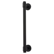 Hampstead Thick Lines T-Bar Door Pull Handle on Rose - Screw Fix - 300mm Centres - Matt Black