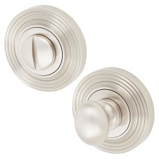 Burlington BUR80 by Frelan Bathroom Turn & Release with Reeded Rose - 53mm Diameter - Satin Nickel
