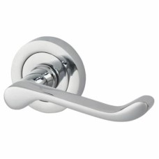 Exel Polished Chrome Victorian Summer Scroll Door Handles on Round Rose 