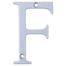 76mm Screw Fix Door Letter - F - Premium Satin Silver