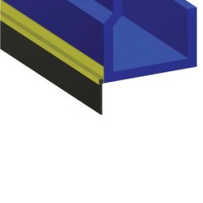 Stormguard Door Bottom Heavy Duty 25mm Rubber Seal - 2134mm Length - Silver