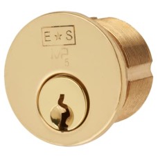 Eurospec 5 Pin 27mm Threaded Rim Cylinder - Polished Brass - Keyed to Differ