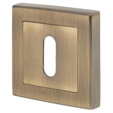 Exel Square Escutcheon - 52 x 52mm - Keyhole - Antique brass
