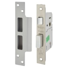 Legge Heavy Duty BS3621:2007 5 Lever Sashlock - 64mm Case - 44mm Backset - Polished Stainless Steel