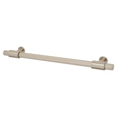 Hampstead Falmouth 12mm Knurled T-Bar Cabinet Pull Handle - 192mm Centres - Satin Nickel