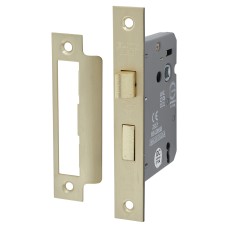 Exel 3 Lever Sashlock - 75mm Case - 57mm Backset - Satin Brass