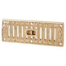Olde Forge Decorative Hit & Miss Vent - 225 x 82mm - Polished Brass