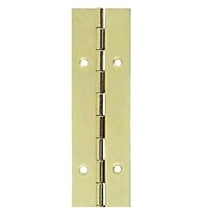 Exel Steel Continuous Piano Hinge - 1800 x 38 x 0.7mm - Polished Brass 