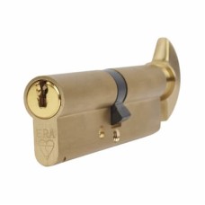 ERA 1 Star 6 Pin Kitemarked 100mm Euro Thumbturn Cylinder - 50mm Turn + 50mm - Polished Brass