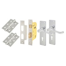 Exel Victorian Scroll 3 Lever Sashlock Door Handle Kit - Polished Chrome