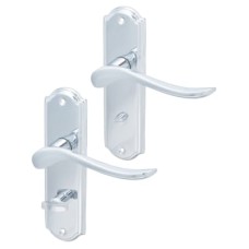 Hampstead Polished Chrome Scroll Bathroom Door Handle - Turin Range - 170 x 46mm