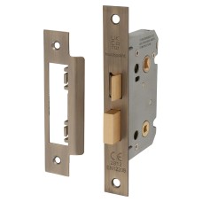 Exel Contract Bathroom Lock - 65mm Case - 44mm Backset - Antique Brass