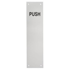 Exel Aluminium Finger Plate - Push - 300 x 75 x 1.5mm - Satin Anodised