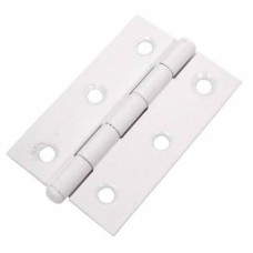 Loose Pin Steel Butt Door Hinge - 75 x 50mm - White - Pair