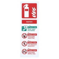 Exel Water Extinguisher Sign - 100 x 300mm - Rigid Plastic