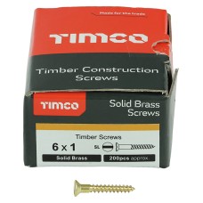 TIMCO Slotted Countersunk Wood Screws - 6 x 1