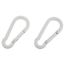 Carbine Hook - Epoxy Coated Steel - 6 x 42mm - White - Pack of 2