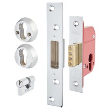 ERA Fortress BS3621:2017 Euro Profile Deadlock - 76mm Case - 56mm Backset - Polished Chrome 