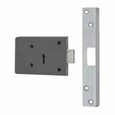 Fire Brigade FB2 Rim Deadlock - 110mm Case - 45mm Backset - Left Hand - Silver