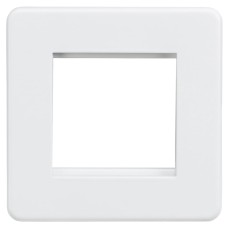 Knightsbridge 1 Gang 2 Module Euro Screwless Faceplate - Matt White