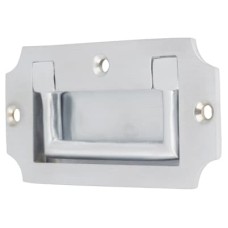 Exel Military Chest Flush Cabinet Pull Handle - 89 x 45mm - Satin Chrome