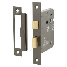 Hampstead Bathroom Lock - 75mm Case - 57mm Backset - Square - Black Nickel