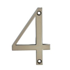76mm Screw Fix Door Numeral - 4 - Bright Bronze