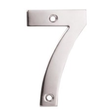 Exel 100mm Screw Fix Door Numeral - 7 - Polished Stainless Steel