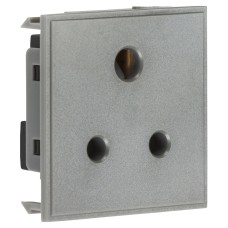 Knightsbridge 5A 1 Gang Unswitched Round Pin Socket - Grey