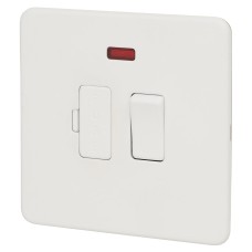 Knightsbridge 13A 1 Gang Screwless Flat Plate Switched Fused Spur with Neon - Matt White