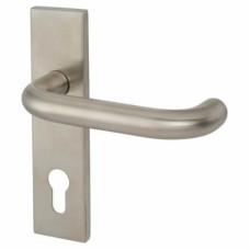Exel Satin Stainless Steel 19mm Return to Door Euro Lock Door Handle - Square - 72mm c/c