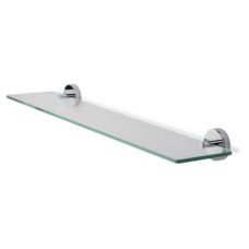 Croydex Epsom Flexi-Fix Glass Shelf - 590 x 135.5 x 60mm - Polished Chrome