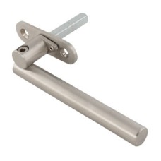 Jedo Round Bar Locking Espagnolette Casement Window Handle - Left Hand - Satin Stainless Steel