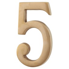 Heritage Brass 76mm Concealed Screw Fix Door Numeral - 5 - Unlacquered Brass