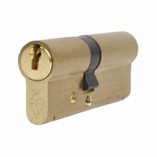 ERA 1 Star 6 Pin Kitemarked 80mm Euro Double Cylinder - 35 + 45mm - Polished Brass - Keyed to Differ