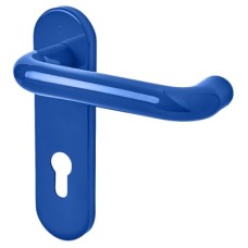 Hoppe AR600/23 Cobalt Blue Nylon Steel Core Euro Lock Door Handle - 72mm c/c - Paris Range