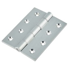 Double Phosphor Bronze Washered Butt Door Hinge - 100 x 75 x 4mm - Satin Chrome - Pair