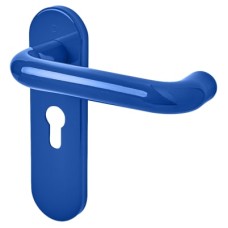 Hoppe AR600/23 Cobalt Blue Nylon Steel Core Euro Lock Door Handle - 47.6mm c/c - Paris Range