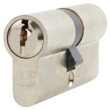 Union 6 Pin 70mm Euro Double Cylinder - 35 + 35mm - Satin Nickel - Keyed to Differ