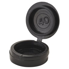 TIMCO Hinged Screw Cup and Cover - 13mm Diameter - Black - Pack of 100