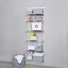 elfa Wardrobe & Storage Starter Kit - 1 Bay, 6 Ventilated Wire Shelf - 641 x 2140 x 320mm - White