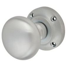 Exel Round Rim Door Knob - 56mm Rose Diameter - Satin Chrome