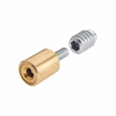 Bramah Rola Wooden Sash Window Stop - 19mm - Satin Brass - 2 Body + 4 Inserts