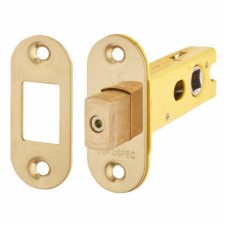 Exel 8mm Tubular Bathroom Deadbolt - 76mm Case - 57mm Backset - Radius - PVD Brass