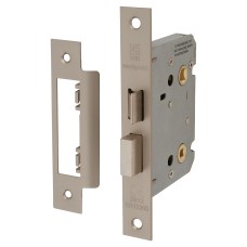 Exel Contract Bathroom Lock - 76mm Case - 57mm Backset - Satin Nickel