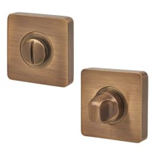 Jigtech Square Bathroom Turn & Release - 52mm Diameter - Antique Brass